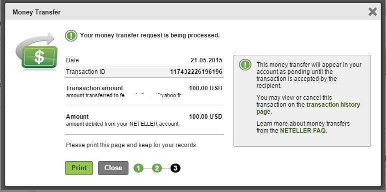 Transfer amount