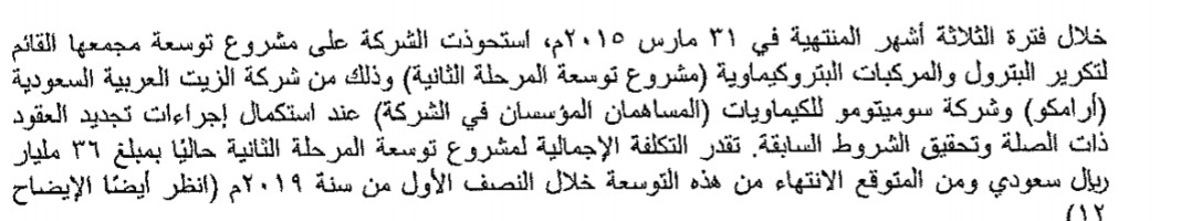 بترو رابغ امام فرصة تاريخية (تحليل اساسي)==